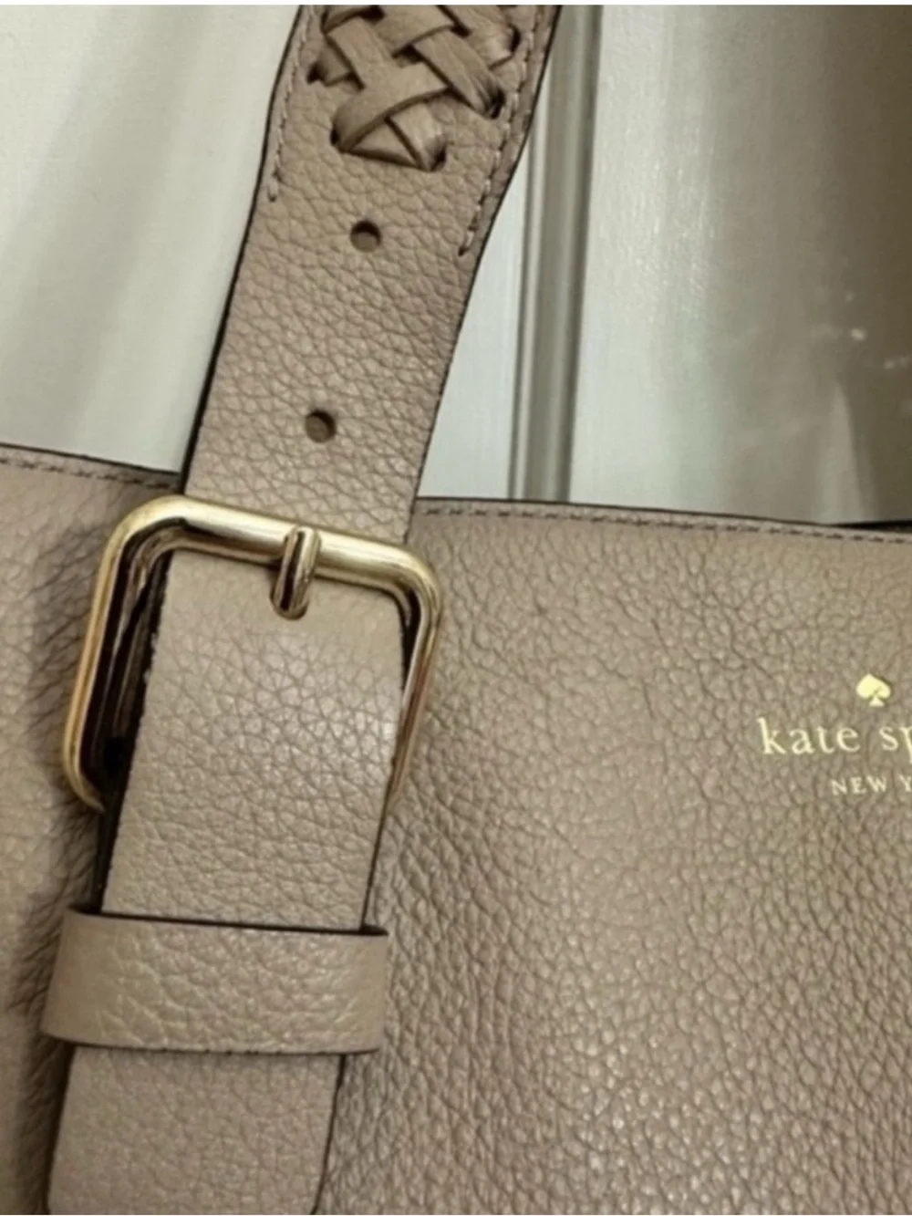 Kate Spade Stone Pebbled Leather Tote with Braided Straps